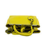 thumbnail Saffiano Yellow Leather Petite Sac 2jours Elite Handbag With Strap - L'UXE LINK