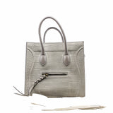 thumbnail Luggage Bag medium Crocodile Embossed Phantom grey ghw - L'UXE LINK