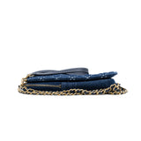 thumbnail Denim Blue Quilted Vertical Double Bags GHW Seri 29 - L'UXE LINK