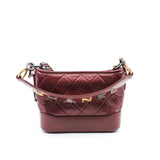 thumbnail Small Gabrielle In Red Aged Smooth Calfskin Quilted With Logo Handle Strap Limited Hobo Bag GHW Seri 30 - L'UXE LINK