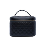 thumbnail Vanity Case In Black Caviar Leather Quilted Handbag GHW Seri 28 - L'UXE LINK