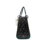 thumbnail medium lady limited art with crystal buckle in lambskin dark green so black hw 2024