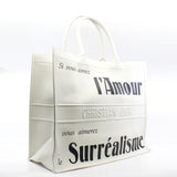 thumbnail Large Dior Surrealism Book Tote In White Printed Calfskin Bag - L'UXE LINK