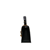 thumbnail Mini Sylvie Black Leather Top Handle Bag Ghw with Strap - L'UXE LINK