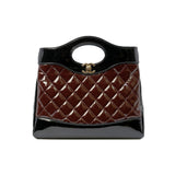thumbnail 31 Mini Black/Burgundy Quilted Patent Leather Handbag GHW Seri A9A5XXXX - L'UXE LINK