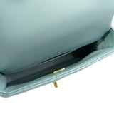 thumbnail 22P Mini Square In Light Blue Lambskin Leather Flap Bag GHW Seri A0E8XXXX - L'UXE LINK