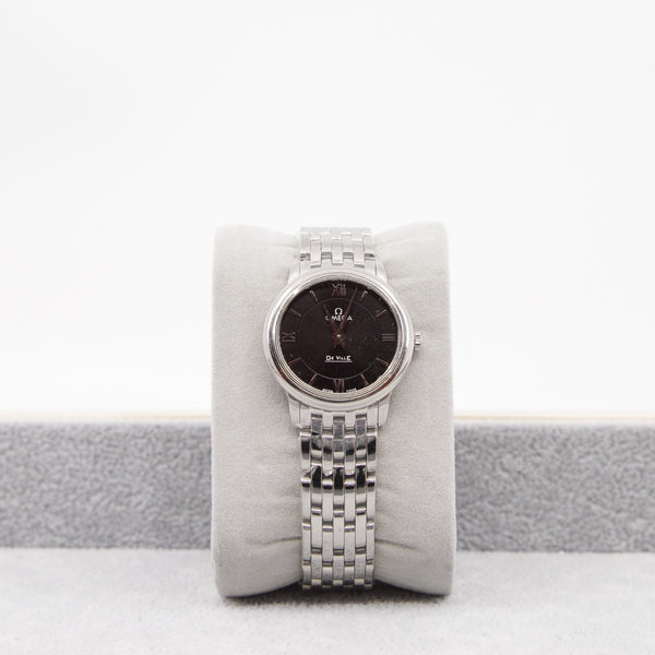Omega 424.10.27.60.01.001 - De Ville Prestige Quartz 27.4 mm Black Dial Steel Ladies Watch