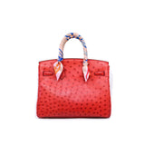 thumbnail birkin 30 with twilly in ostrich Bougainvillea phw square O stamp 2011