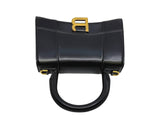 thumbnail Hourglass XS With Strap In Shiny Calfskin Black GHW - L'UXE LINK