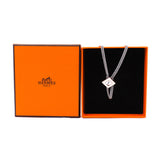 thumbnail Silver Equestre White Leather Necklace Metal Necklace PHW - L'UXE LINK