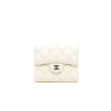 thumbnail small cf wallet in caviar white ghw #LELNXXXX - L'UXE LINK