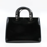 thumbnail Medium Diorissimo In Black Patent Leather Handbag PHW With Strap - L'UXE LINK