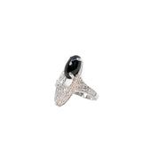 thumbnail Elisa 18K White Gold Diamond With Black Onyx Ring - L'UXE LINK