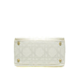 thumbnail Canvas Cannage White Small Soft Lady Dior Shopping Tote GHW - L'UXE LINK
