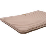 thumbnail large chevron  clutch in leather beige ghw seri 24 - L'UXE LINK