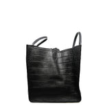 thumbnail Medium Phantom Luggage In Black Croc Embossed Leather Tote Bag GHW - L'UXE LINK