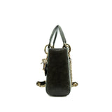 thumbnail mini lady dior in dark green lizard leather ghw