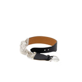 thumbnail black chain with leather wide bracelet rrp2105 - L'UXE LINK