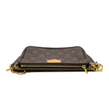 thumbnail Multi Pochette Accessoires with khaki strap in monogram ghw 2022+