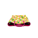 thumbnail small tote in pink mushroom and green flowers GHW