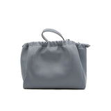 thumbnail Small Cabas Drawstring Cuir Triomphe In Blue Calfskin - L'UXE LINK