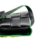 thumbnail Mini Intreccio Leather In Black And Green Cassette Belt Bag PHW - L'UXE LINK