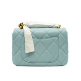 thumbnail 22P Mini Square In Light Blue Lambskin Leather Flap Bag GHW Seri A0E8XXXX - L'UXE LINK