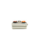 thumbnail Micro Double Baguette Flowerland White Leather Handbag Multicolor Handware - L'UXE LINK