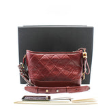thumbnail Small Gabrielle In Red Aged Smooth Calfskin Quilted With Logo Handle Strap Limited Hobo Bag GHW Seri 30 - L'UXE LINK