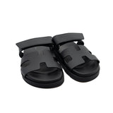 thumbnail chypre sandal in leather Black phw#34 - L'UXE LINK