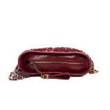 thumbnail Small Gabrielle Hobo Bag Sequin/Calfskin Raspberry Pink Seri 26 - L'UXE LINK