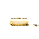 thumbnail small padlock in beige leather ghw
