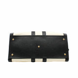 thumbnail Tote Bag Leather Black White - L'UXE LINK