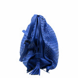 thumbnail Drawstring Tassel Tote Intrecciato Nappa leather blue - L'UXE LINK