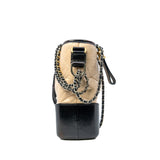thumbnail Medium Gabrielle In Beige/Black Calfskin Leather Hobo Bag Multi Hardware Seri 28 - L'UXE LINK
