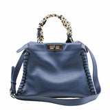 thumbnail peekaboo medium navy with twilly and strap PHW - L'UXE LINK
