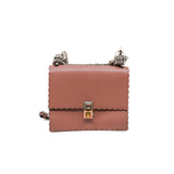 thumbnail Small Kan I Scallop Pink In English Rose Bag with Mink Fur Pom Pom Mini Strap You Black - L'UXE LINK