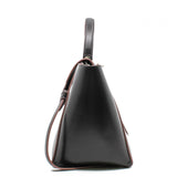 thumbnail Mini Belt Bag In Smooth Calfskin Dark Brown/Pink Handbag PHW With Strap - L'UXE LINK