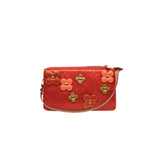 thumbnail floral pochette in monogram pantent orange ghw
