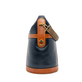 thumbnail Duffle Bag In Leather Navy Mix Monogram Brown With Shoulder Strap - L'UXE LINK