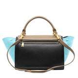 thumbnail TRAPEZE HANDLE BAG SMALL blue and nude  ghw - L'UXE LINK