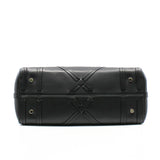 thumbnail Black Cannage Detail Leather Shopper Tote Bag With Pouch PHW - L'UXE LINK