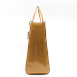 thumbnail Large Cannage Lady Dior In Yellow Beige Patent Leather Handbag PHW With Strap - L'UXE LINK