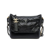 thumbnail Quilted Small Gabrielle Hobo Black Calfskin Mixed Hardware Seri 25 - L'UXE LINK