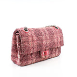 thumbnail Tweed Quilted Resin Pink 2.55 Reissue 225 Double Flap Bag PHW Seri 27 - L'UXE LINK