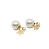 thumbnail Gold Tone Logo And Star Drop Tribales Earrings - L'UXE LINK