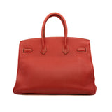 thumbnail Birkin 35 In Orange Red Togo GHW O Stamp - L'UXE LINK