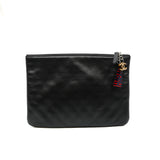thumbnail Medium Black Lambskin Leather Cuba Car Cosmetic Case PHW Seri 23 - L'UXE LINK