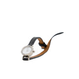 thumbnail 15mm FAUBOURG QUARTZ diamond watch in white dial/leather black band - L'UXE LINK