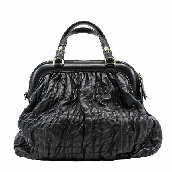 Cannage Leather tote black ghw